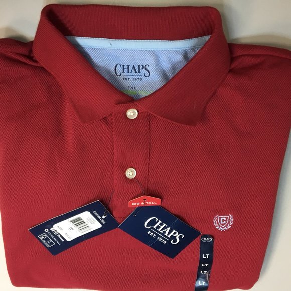 MENs Golf Polo Shirts Chaps Red (LT) 100% Cotton NWT MSRP $54 MINT CONDITION - Picture 4 of 15